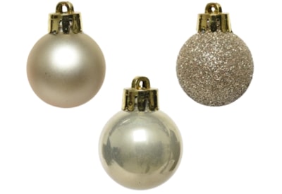 Shatterproof Baubles x14 Pearl 3cm (020462)