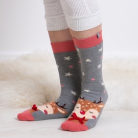 Totes Isotoner Novelty Slipper Sox Reindeer (3220JREI)