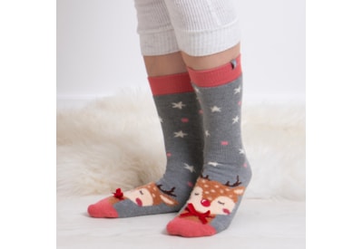 Totes Isotoner Novelty Slipper Sox Reindeer (3220JREI)