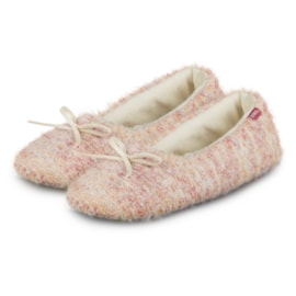 Totes Isotoner Knitted Ballet Slippers Pink Large (3240JPNKL)