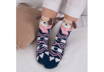 Totes Isotoner Novelty Super Soft Slipper Socks Dog (3403JDOG)