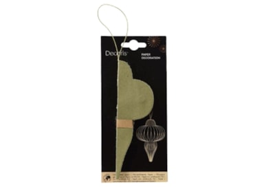 Ornament Paper Decoration Green 15cm (709221)