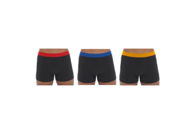 Rjm Mens 3 Pack Bright Waistband Trunks (BR430)