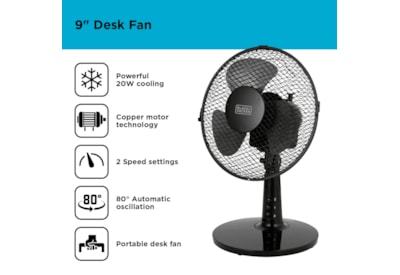 Black & Decker 9" Desk Fan With copper Motor (BXFD52003GB)