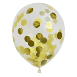 Globos Pre-loaded Gold Confetti Balloons 6s (CB01G)