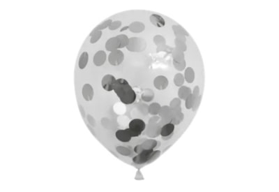 Globos Pre-loaded Silver Confetti Balloons 6s (CB01S)