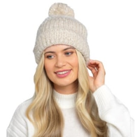 Ladies Mohair Cable Hat w Pom Pom (GL1171)