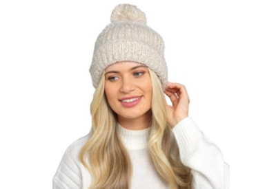 Ladies Mohair Cable Hat w Pom Pom (GL1171)