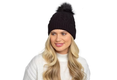 Ladies Cable Hat w Pom Poms (GL1180)