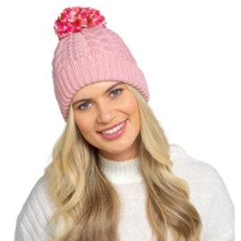 Ladies Cable Hat w Pom Poms (GL1180)