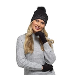 Ladies Hat w Pom Pom & Glove Set (GL1207)