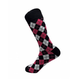 Eco Chic Black Argyle Bamboo Socks 6-11 (SKL01BK)