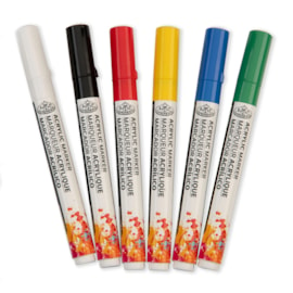 Royal Brush 6pc 2mm Primary Acrylic Paint Marker Set (MARK-2721)