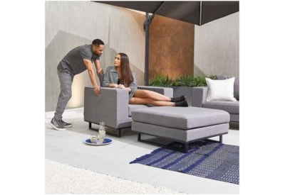 Nova Eden Outdoor Fabric Corner Sofa Set & Chairs & Stool Light Grey