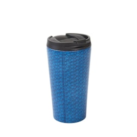 Eco Chic Navy Disrupted Cubes Thermal Coffee Cup (N13)