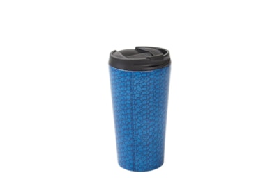 Eco Chic Navy Disrupted Cubes Thermal Coffee Cup (N13)