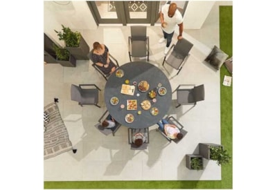 Nova Roma 8 Seat Round Dining Set Grey