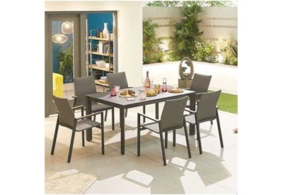 Nova Roma 6 Seat Rectangular Dining Set Grey