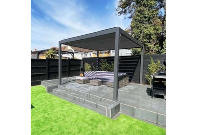 Nova Titan Aluminium Pergola 3.6m x 3.6m Square Grey