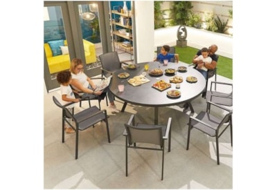 Nova Milano 8 Seat Round Dining Set Grey