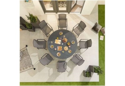 Nova Milano 8 Seat Round Dining Set Grey