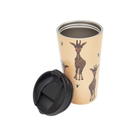 Eco Chic Beige Giraffes Thermal Coffee Cup (N26)