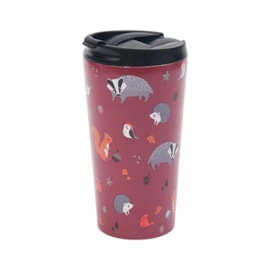 Eco Chic Burgundy Woodland Thermal Coffee Cup (N35)