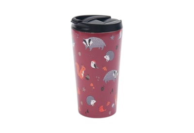 Eco Chic Burgundy Woodland Thermal Coffee Cup (N35)