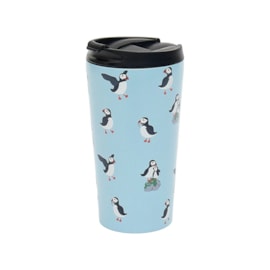 Eco Chic Blue Multi Puffin Thermal Coffee Cup (N78BU)