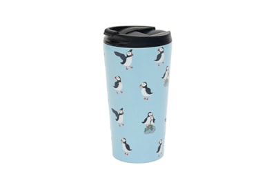 Eco Chic Blue Multi Puffin Thermal Coffee Cup (N78BU)