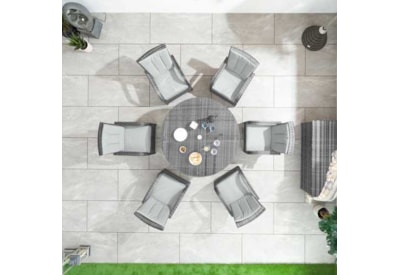 Nova Olivia 6 Seat Dining Set 1.3m Round Table Grey