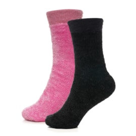 Ladies 2pk Chenille Velvet Socks (SK1250)