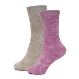 Ladies 2pk Chenille Velvet Socks (SK1250)