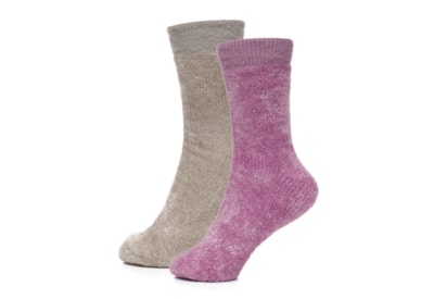 Ladies 2pk Chenille Velvet Socks (SK1250)