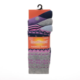 Ladies 3pk Patterned Thermal Socks (SK1282)