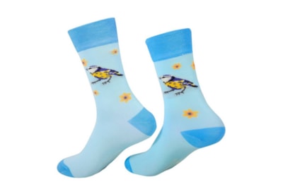 Eco Chic Rspb Blue Tits Bamboo Socks 4-8 (SK19TL)