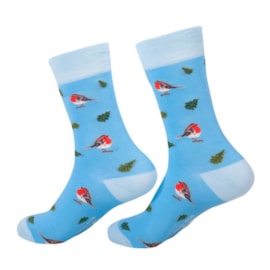 Eco Chic Rspb Robin Bamboo Socks 4-8 (SK20BU)