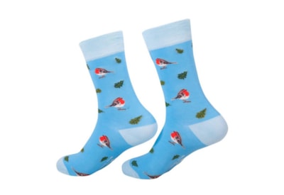 Eco Chic Rspb Robin Bamboo Socks 4-8 (SK20BU)