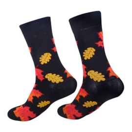 Eco Chic Black Leaves Bamboo Socks 4-8 (SK22BK)