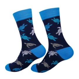 Eco Chic Navy Turtle Bamboo Socks 4-8 (SK23NY)