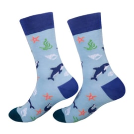 Eco Chic Blue Orca Bamboo Socks 4-8 (SK24BU)