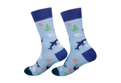 Eco Chic Blue Orca Bamboo Socks 4-8 (SK24BU)