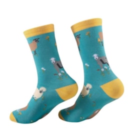 Eco Chic Blue Sheep Realism Bamboo Socks 4-8 (SK81BU)