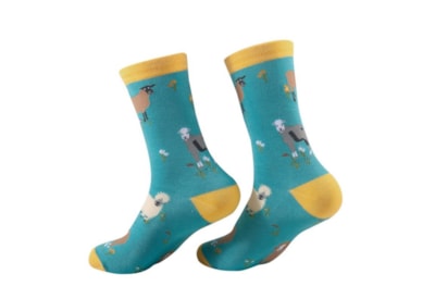 Eco Chic Blue Sheep Realism Bamboo Socks 4-8 (SK81BU)