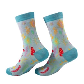 Eco Chic Blue Lush Floral Bamboo Socks 4-8 (SK82BU)