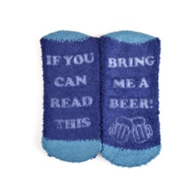 Mens Novelty Slogan Cosy Socks w Gripper (SK886)