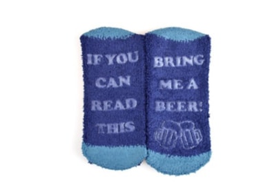 Mens Novelty Slogan Cosy Socks w Gripper (SK886)