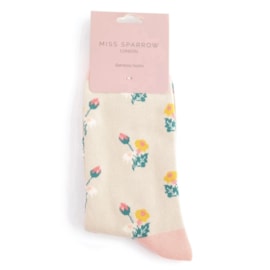 Miss Sparrow Mini Floral Socks Silver (SKS433SILVER)