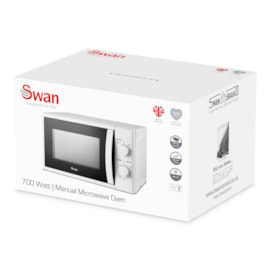 Swan 20l 700w Manual Microwave White 20l (SM4420WHT)