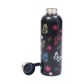 Eco Chic Black Monarch Butterflies Thermal Bottle (T42)